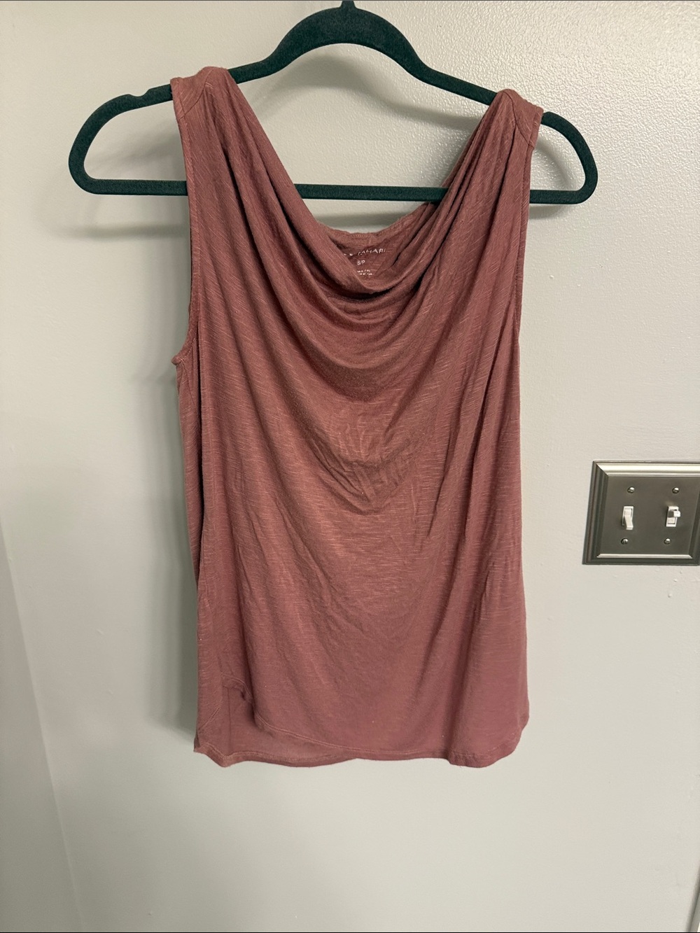 Tahari Draped Cowl Neck Tank - Dusty Rose